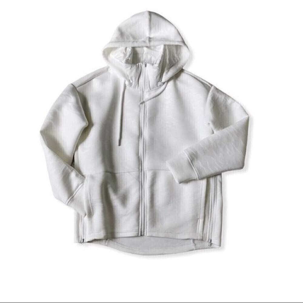 Fabletics White Zebra Neoprene Jacket Removable H… - image 5